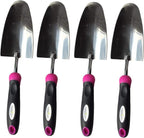 Garden Guru Super Strong Garden Trowel Hand Shovel - Stainless Steel - Rust Resistant - Ergonomic Grip - Perfect Tool for Gardening, Weeding, Transplanting and Digging in Garden Beds (Pink 4 Pack)