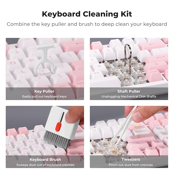 K&F CONCEPT 32-in-1 Keyboard Cleaning Kit Laptop Cleaner - Multifunction Electronic Device Cleaner Set for Cell Phone Tablet PC Camera Keyboard Earbud