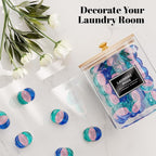 HomePekite 4 Pack Glass Laundry Pods Container, Clear Laundry Room Organization Containers with Lids & Labels, Powder Laundry Detergent Container for Scent Booster, Powder