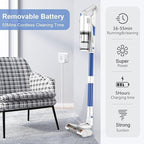 Whall Cordless Vacuum Cleaner, Lightweight Stick Vacuum with 55mins Runtime, Powerful Suction, Rechargeable Cordless Vacuum for Carpet, Tile, Pet Hair, Hardwood Floors,Brushless Motor.White