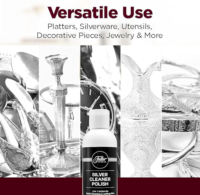 Fuller Brush Silver Cleaner Polish, Removes Tarnish & Prevents Future Buildup, Safe for Silver Plate, Sterling, Chrome, Antique Silver, 6-Pack