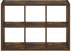 Furinno Cubicle Open Back Decorative Cube Storage Organizer, 6-Cube, Amber Pine