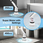 Electric Spin Scrubber, Dreazu IPX7 Bathroom Scrubber with 7 Replaceable Brush Heads & Retractable Handle, 2-Speed Adjustable Shower Cleaner Brush for Bathroom, Bathtub, Kitchen, Tile Floors