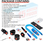 BLuesea Dryer Vent Cleaner Kit, 15-Piece Ultimate Dryer Cleaning Kit Include 30 Feet Dryer Vent Brush, Upgrade Noiseless Dryer Lint Vacuum Attachment, Lint Trap Brush, Vacuum & Dryer Adapters