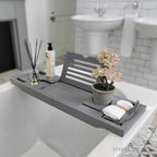 Temple Spring Wooden Bathtub Tray, Bamboo Bathroom Accessories, Bath Tray for Tub, at Home Spa Essentials, Board for Tub Table, Bath Caddy for Bathtub Accessories & Bathroom Essentials – Slate Grey