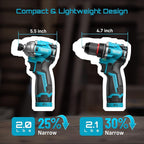 SEESII Cordless Drill Impact Driver 16.8V Brushless Power Tool Combo Kits 2x 2.0Ah Batteries w/Charger, 16-Pc Bits, Tool Bag, 3/8'' Drill & 1/4'' Impact Driver for Home DIY, Woodworking (Blue)