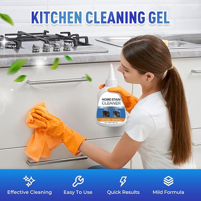 Home Stain Cleaner Gel, 2025 New Dirt Stains Remover, Multi-functional Bathroom Cleaner for Tile Gaps, Cleaning Gel suitable for Kitchen Surfaces, Portable Deodorizing Cleaner (1)