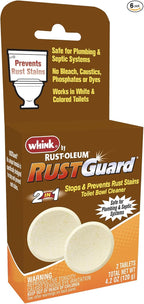 Rust-Oleum RustGuard Rust Stain Remover | Heavy-Duty Iron Stain Remover & Toilet Bowl Cleaner For White & Colored Toilets | 2 Tablet Box (Pack of 6)
