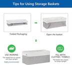 Bidtakay Small Bins for Organization Fabric Baskets for Toilet Paper Storage [4-Pack] Collapsible Narrow Baskets for Towels Socks Organizer Decorative Bins for Nursery Closet Cabinet -15x6x5.5In