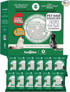 FURGONE by Seedshub Upgraded Pet Hair Dissolver Pro Washing Machine Cleaner Powder, Deep Cleaning Pet Bedding, 100g, 12 Sachets, Dog Cat Hair | Stain | Odor Remover for Laundry, No More Fur
