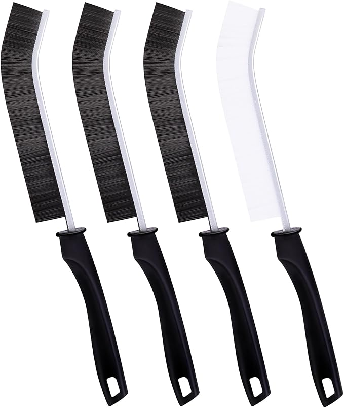 4Pcs Crevice Cleaning Brush Hard Bristle Crevice Cleaning Brush, Ginsco Multifunctional Crevice Cleaning Tools, Scrub Brush Grout Cleaner Brush Small Brush for Household Use Kitchen Bathroom
