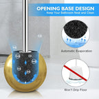 Toilet Brush and Holder 2 Pack, 304 Stainless Steel Toilet Brush with Extended and Durable Comfortable Brush Handle, Toilet Bowl Brush for Bathroom Toilet - Ergonomic, Pratical Durable (Gold)