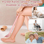 New Foot Brush & Silicone Body Scrubber Set(2PCS), 3-in-1 Foot Scrubber with Extra-Long Handle, 10.2’’-27.5’’Adjustable Feet Scrub Brush and Silicone Loofah, Gift-Box Packed(Pink+Loofah)