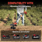 Cordless Tiller Cultivator for Milwaukee 18V Battery(Tool Only),Brushless Motor,Electric Garden Tiller w/360 RPM, 9In Tilling Width and 6.6In Depth Garden Rototiller for Lawn/Soil Cultivation