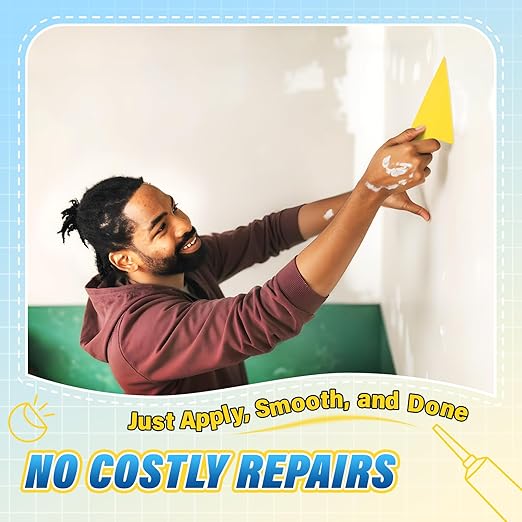 DIYSELF-Drywall-Repair-Kit-Fast-Drying, Wall Mending Agent, 9 Pack Spackle Wall Repair Kit with Putty & Scraper, 2×100g (7oz Total) White Wall Hole Filler for Drywall, Plaster and Home Use