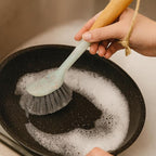 Beille 1pc Dish Brush with 9 Inch Bamboo Handle Household Essentials Cleaning Supplies