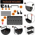 Ronlap 3 Tier Slim Rolling Storage Cart with Wheels Plastic Utility Cart Organizer for Snack Craft Art Postpartum Baby Diaper Nail Makeup in Bathroom Laundry Room Kitchen Bedside Narrow Space, Black