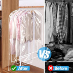 BALEINE 48'' Clear Garment Bags, 6 Packs PEVA Dress Bag for Closet Clothes Dresses Suit Coats Storage (Clear, 6PK)