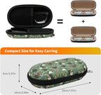 Double Eyeglasses Case, Hard Shell Dual Sunglasses Organizer with Zipper Clip Travel Glasses Storage for Women Men