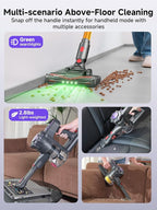MONSGA Cordless Vacuum Cleaner, 45KPa 400W Stick Vacuum for Home, 50Mins Anti-Tangled Vacuum Cleaner with Charging Dock, Light-weighted Handheld Vacuum for Pet Hair/Carpet/Floor, LED Touch Display,MV3