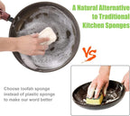 Natural Loofah Kitchen Sponges, 20 PCS Natural Sponge for Dishes, Cleaning, 100% Biodegradable Compostable Vegetable, Eco Friendly Sponges, Non-Scratch, No Odor Scrubber