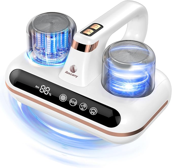 Mattress Vacuum Cleaner - 5-in-1 Cordless Bed Vacuum Cleaner, Powered by UV-C Light & Ultrasonic Technology, 16Kpa Strong Suction,Low Noise,Suitable for Dust, Pet Hair, Etc.