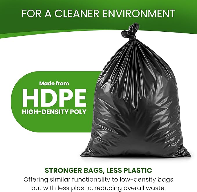 Betta 40-45 Gallon Black High-Density Trash Bags, 200 Count Box, (40x48-inch) Commercial Medium-Duty Garbage Can Liners