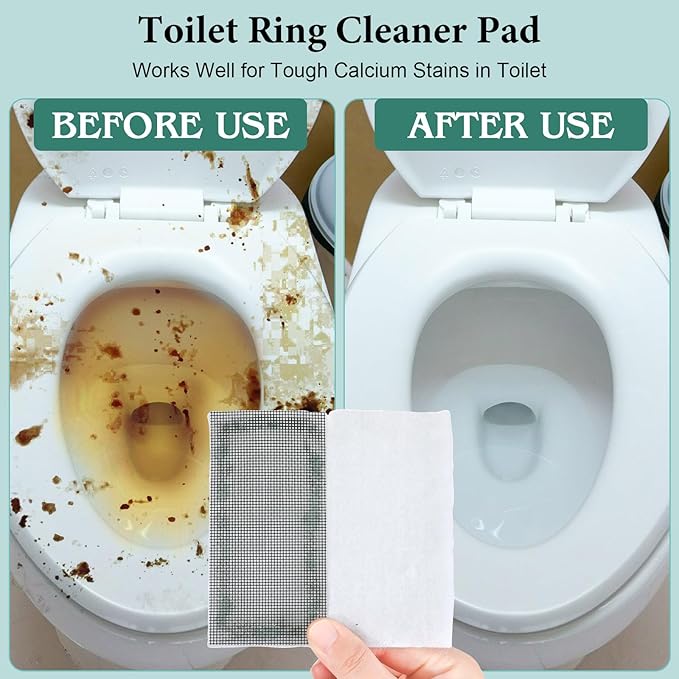 6 Pack Toilet Ring Remover Cleaner Pads Scrubbing Screen for Household Scouring Mesh Pad Sponge Remove Carbon Rust and Scale for Toilet Grill Kitchen Ceramic Tiles Sinks