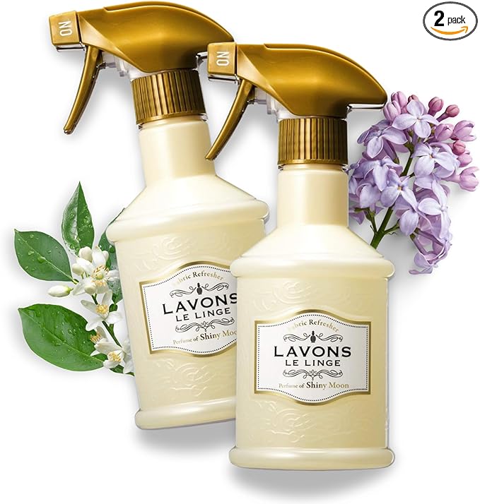 LAVONS Fabric Spray Freshener for Carpet Fresh, Pet Safe Linen Spray for Bedding, Organic Fabric Refresher Spray for Home & Offices, Natural Carpet Freshener from Japan, 12.5 Fl Oz SHINY MOON 2EA
