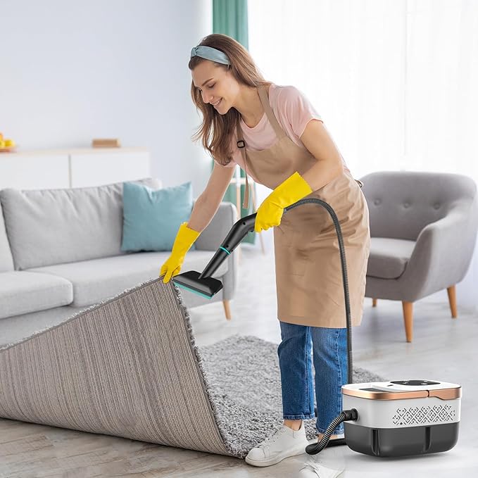 Handheld Steam Cleaner, 2500W High Pressure Steam Machine, 15s Heat-Up, 44 oz Water Tank, 6-Levels Adjustable, Portable Cleaning Steamer for Home & Kitchen, Car, Bed Bugs, Furniture ﻿ (White-G)