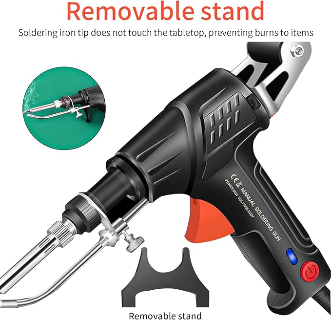 Soldering Iron Kit, 60W Soldering Gun Automatic Hand-held Solder Gun Iron Kit Welding Tool, 110V Automatic Welding Gun, for Electronic Repair, Home appliance repair, DIY