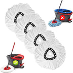 4 PCS Spin Mop Replacement Head,100% Microfiber Mop Heads Replacements Compatible with Triangle Spin Mop,360 Degree Round Spin Mop Replacement Head for Easy House Cleaning Floor Mopping