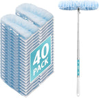 6ft Extendable Duster Handle with 40 Pcs, Compatible with Swiffer Duster, Disposable Microfiber Dusting Pads for Home Cleaning, Ceiling, Fan, Window, Hard-to-Reach Areas