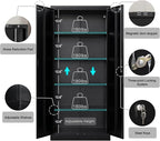 Storage Cabinet, 72 Inch Tall Metal Storage Cabinet with Doors and Shelves,Heavy Duty Metal Cabinet, Pantry Cabinets for Kitchen Storage, Garage Cabinet for Living, Dining Room