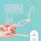 Sharpty Plastic Hangers Clothes Hangers for Clothing, Closet, Coats & Shirts - Notched, Durable & Space Saving - for Everyday Standard Use, Room Essentials & Basics - 20 Pack - Pink