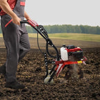 Mini Tiller Cultivator, 63CC 4-Stroke Gas Powered Tiller Cultivator 8500-9000rpm Speed 1600W Garden Yard Rototiller Tilling with Fuel Tank Cordless Tiller Cultivator for Gardening