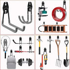 3-H Garage Wall Hooks 10 Pack, Heavy Duty Garage Hooks with Extra Welding Spots, Wall Mount Storage Organizer for Hanging Garden Lawn Tools, Chair, Shovel, Blower, Toolkit (Grey)