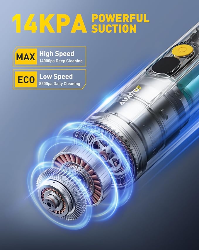 AUXITO Car Vacuum Cleaner - Portable Handheld Vacuum Cleaner 14000Pa Suction Power, Blow & Suction 2 in 1 Mini Vacuum Cleaner Hand Held Vacuum for Car, Home, Pet, Office (Silver)