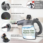 Handheld Steam Cleaner, Portable Steamer for Cleaning, with Steam Lock Button for Hands-free Steaming, 12 in 1 Set Pressurized Hand Held Car Steamer for Furniture, Upholstery, Tile Grout, Home Use