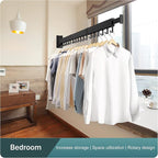 Clothes Drying Rack Wall Mounted,Drying Rack Clothing,Laundry Drying Rack,Wall Mount Clothes Hanger Rack,Laundry Rack Folding,Retractable Clothing Rack,Collapsible Clothes Hanging Rack