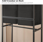 HOOBRO Laundry Sorter, Laundry Basket with Wheels, 52 Gal (198L) Rolling Laundry Hamper, 2 Tier Laundry Cart with 4 Removable Oxford Fabric Laundry Bags, Rustic Brown and Black BF71XY01