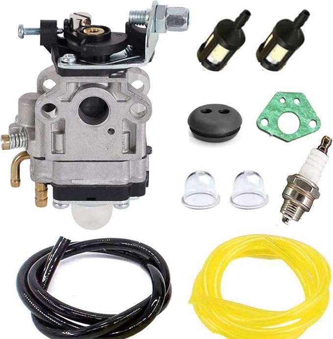 Compatible with Carburetor & Gasket Replacement for Gas 2 Cycle 43cc Powermate PCV43 Southland Mini Cultivator SCV43 Tiller Motor Parts Fuel Line Filter Grommet Kit