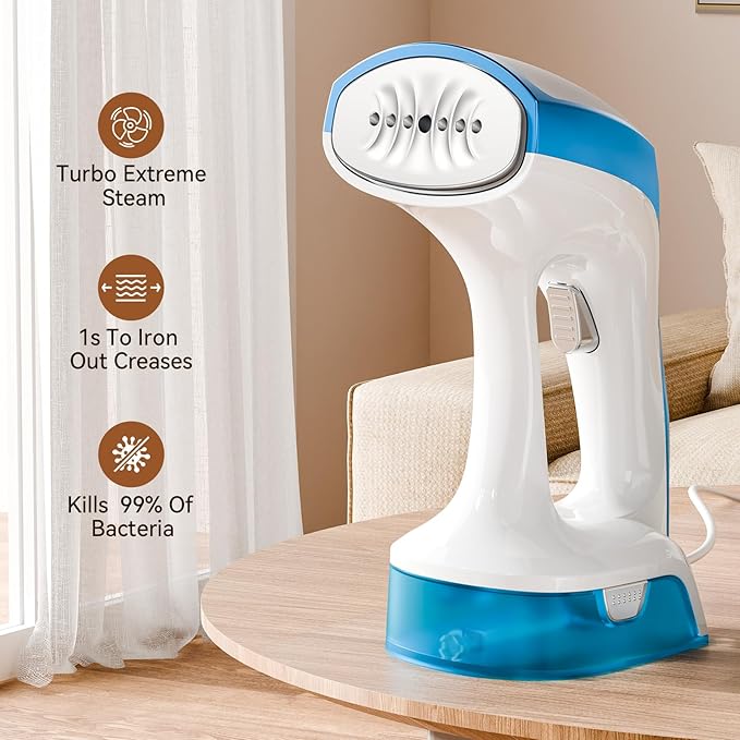 Portable Handheld Garment and Fabric Steamer 1000 Watts, PortableSteamer for Clothes,Quick Heat Aluminum alloy plate Steam Nozzle, 30s Fast Heat-up, 260ml Big Water Tank