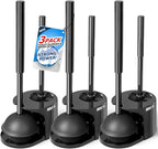 3Pack Toilet Brush and Plunger Set, Extended Handle Plunger,Toilet Bowl Brush Plunger Set,Bathroom Cleaning Tools,Toilet Brush Plunger Combo,Cleaning Brush,Cleaning Supplies(20inch)