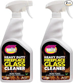 Quick N Brite Fireplace Glass Cleaner 24oz, Nonabrasive Cleaning Spray for Fireplace Glass, Oven Glass, Glass Cooktops, Ceramic-Glass, Microwave Glass (Pack of 2)