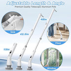 Electric Spin Scrubber, Cordless Cleaning Brush with 8 Brush Heads, Power Shower Scrubber with Long Handle, Electric Brush Cleaner with 6 Adjustable Angles IPX7 Waterproof, for Bathroom Floor Tub Car