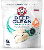 ARM & HAMMER Deep Clean Free & Clear Power Paks Concentrated Laundry Detergent, Free of Dyes, Perfumes and Phosphates, Dermatologist Tested, 44 Count