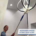 Unger Microfiber Feather Duster for Cleaning, Household Dusting, Cleans Fragile Objects, Machine Washable, Attaches to a Pole
