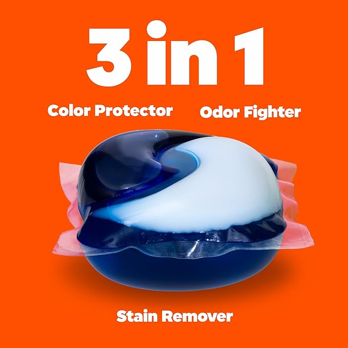 Tide PODS Laundry Detergent Pacs, 3-in-1 Stain Remover, Odor Fighter, Color Protector, 42 Count, HE compatible, Original Scent (Packaging May Vary)