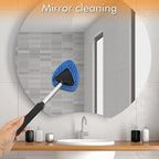 JOYFUL&HOPEFUL Car Windshield Cleaning Tool, Car Inside Window Cleaner Tool with Extendable Handle, 4pc Microfiber and 2pc Chenille, Car Interior Cleaner Tool Anti Fog, Streaks Free